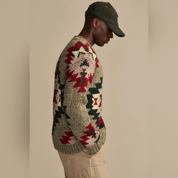 Lucky Brand Aztec Wool Novelty Crew Sweater NWT S M L XL XXL - Picture 9 of 10
